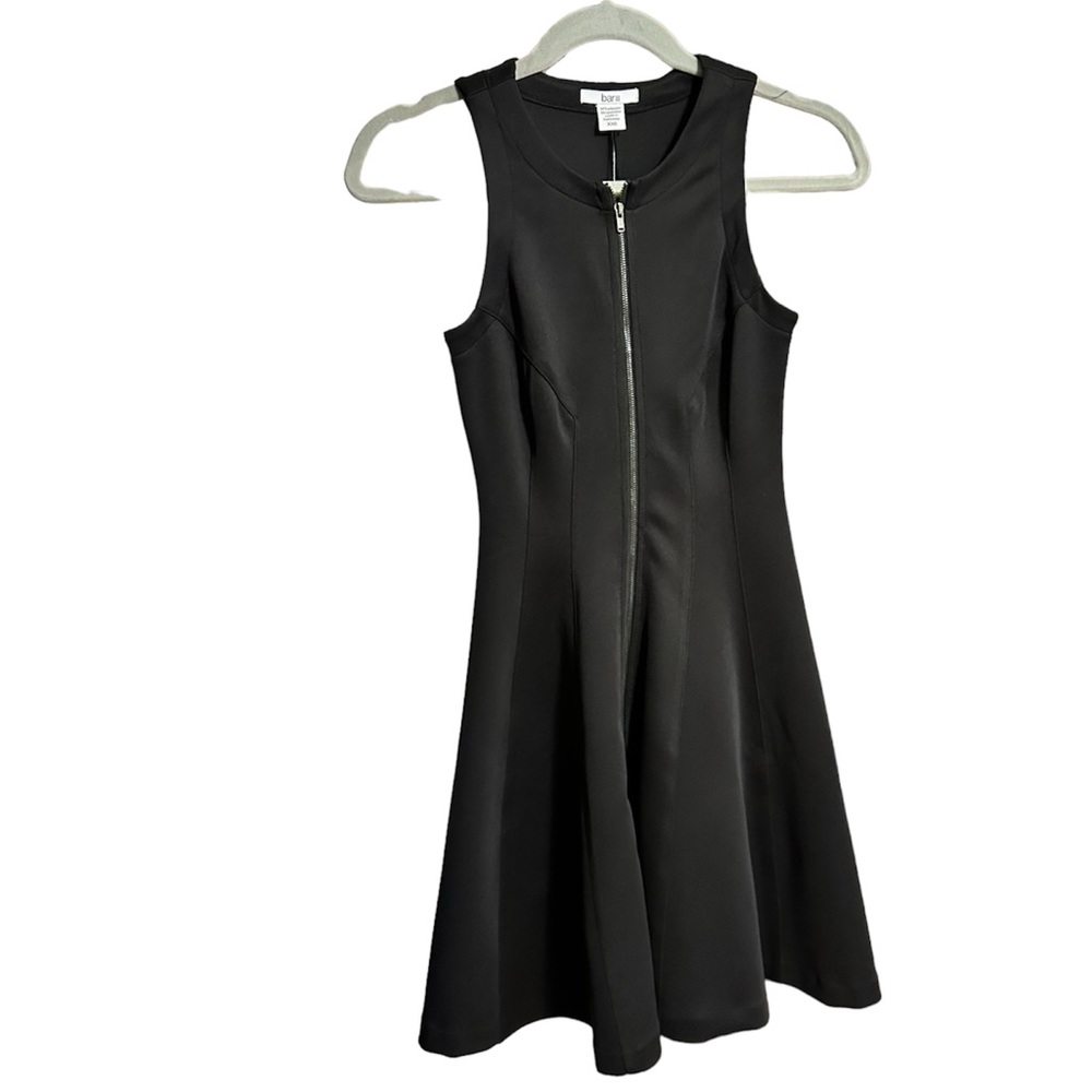 🆕 Bar III Full Zipper Black Fit & Flare A- Line Dress Size XXS